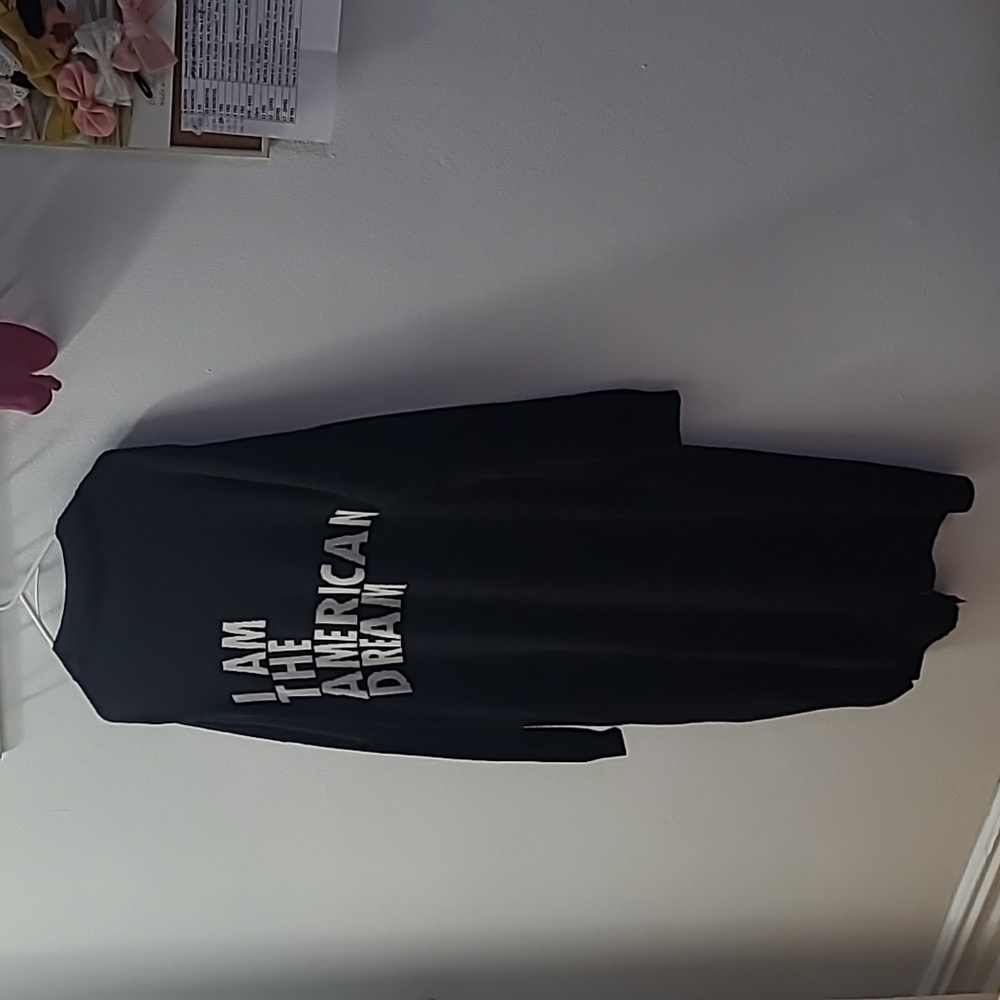 Long Sweater - Black w white lettering